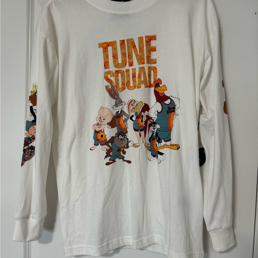SPACE JAM Tune Squad Long Sleeve T Shirt White Forever 21 Small S NEW w/Tags